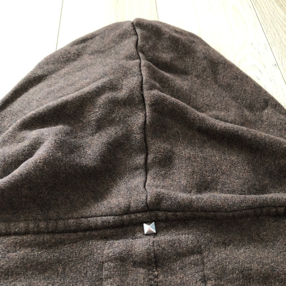 Aritzia Wilfred Free Rousseau Zip Hooded Sweatshirt Snaps in Brown Size L - Picture 6 of 11